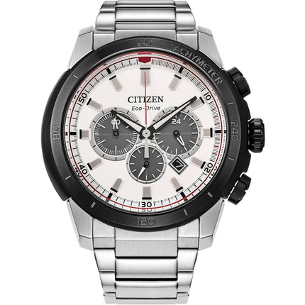 Citizen Men's Watch - Brycen chronograph White Dial Silver Tone Bracelet | CA4188-81A ,