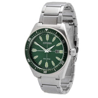 Citizen Men's Bracelet Watch - Brycen Green Dial Stainless Steel | AW1598-70X ,