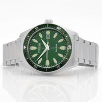 Citizen Men's Bracelet Watch - Brycen Green Dial Stainless Steel | AW1598-70X ,
