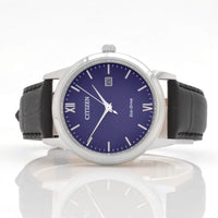 Citizen Men's Watch - Classic Eco-Drive Blue Dial Black Leather Strap | AW1780-09L ,