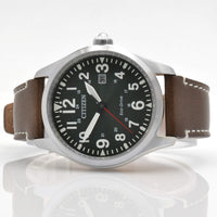 Citizen Men's Eco Drive Watch - Chandler Green Dial Leather Strap | BM6838-09X ,