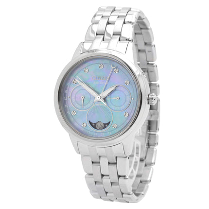 Citizen Women's Watch -Calendrier Moon-Phase Dial Silver Tone Bracelet | FD0000-52N ,