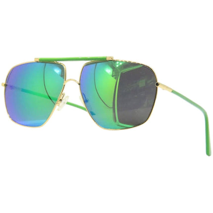 Andy Wolf Unisex Sunglasses - Gold Green Metal Full Rim Pilot Shape Frame | VAST F ,