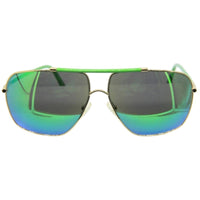 Andy Wolf Unisex Sunglasses - Gold Green Metal Full Rim Pilot Shape Frame | VAST F ,