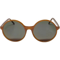 Andy Wolf Women's Sunglasses - Brown Acetate Full Rim Round Frame Grey Lens | KIM D ,