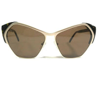 Andy Wolf Women's Sunglasses - Brown Gold Metal Full Rim Cat Eye Shape Frame | POWER B ,