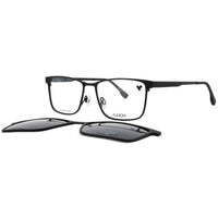 Flexon Men's Eyeglasses - Black Metal Frame with Clip on Lens | FLX1001MAG SET 001 ,