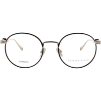 Philipp Plein Unisex Eyeglasses - Shiny Rose Gold/Black Full Rim Frame | VPP061V 300 ,