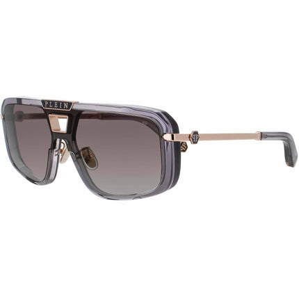 Philipp Plein Men's Sunglasses - Transparent/Grey Full Rim Square Frame | SPP008M 0M78 ,