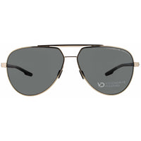 Porsche Design Men's Eyeglasses - Metal Gold/ Black Full Rim Aviator Frame | P8935 62B ,