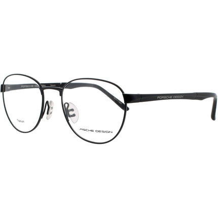 Porsche Design Men's Eyeglasses - Black Clear Lens Full Rim Round Frame | P8369 52A ,