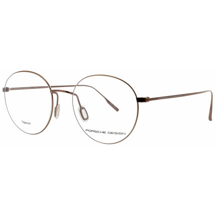 Porsche Design Unisex Eyeglasses - Copper Clear Lens Full Rim Round Frame | P8383 50D ,