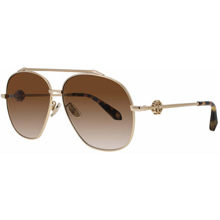 Roberto Cavalli Unisex Sunglasses - Shiny Rose Gold Aviator Shape Frame | SRC008V 300Y ,