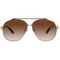Roberto Cavalli Unisex Sunglasses - Shiny Rose Gold Aviator Shape Frame | SRC008V 300Y ,