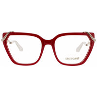 Roberto Cavalli Women's Eyeglasses - Metal Red Full Rim Square Frame | VRC020M 9EZY ,