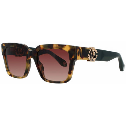 Roberto Cavalli Women's Sunglasses - Shiny Vintage Havana Square Frame | SRC040M 0AGG ,