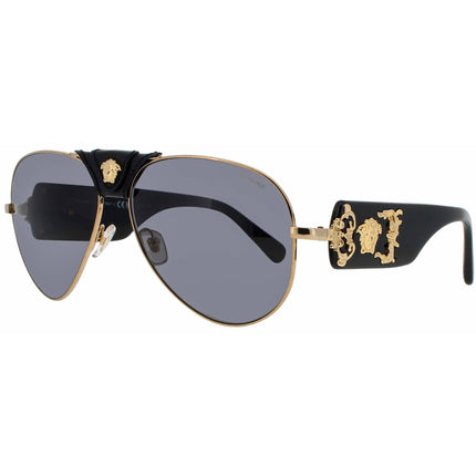 Versace Men's Sunglasses - Metal Gold/Black Full Rim Pilot Frame | 0VE2150Q 100281 ,