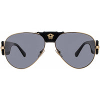 Versace Men's Sunglasses - Metal Gold/Black Full Rim Pilot Frame | 0VE2150Q 100281 ,