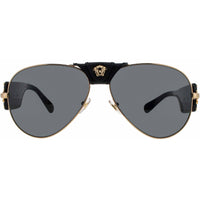 Versace Men's Sunglasses - Metal Gold/Black Full Rim Pilot Frame | 0VE2150Q 100287 ,