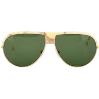 Andy Wolf Unisex Sunglasses - Gold/Horn Metal/Acetate Full Rim Pilot Frame | MIGHT B ,