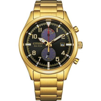 Citizen Men's Watch - Eco-Drive Chronograph Yellow Gold Steel Bracelet | CA7022-87E ,