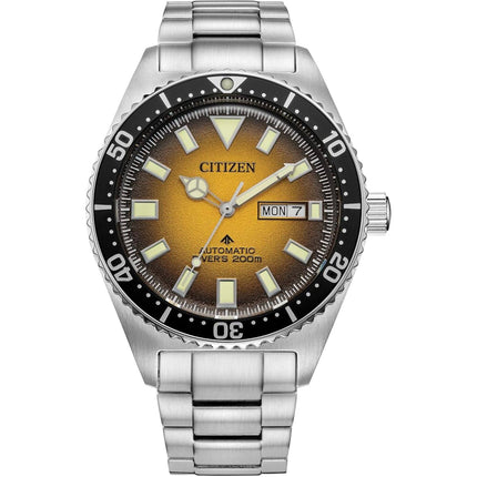 Citizen Men's Watch - Promaster Marine Automatic Yellow and Black Dial | NY0120-52X ,