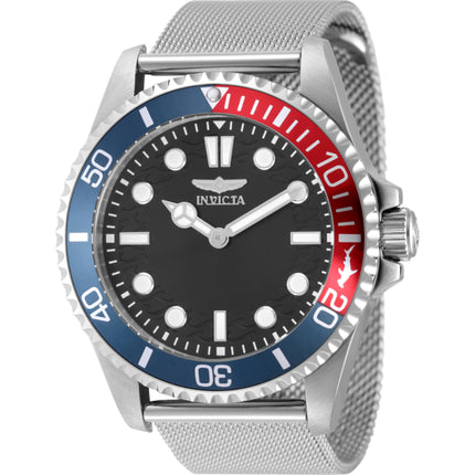 Invicta Men's Watch - Pro Diver Quartz Black Brass Dial Silver Mesh Bracelet | 49689 ,