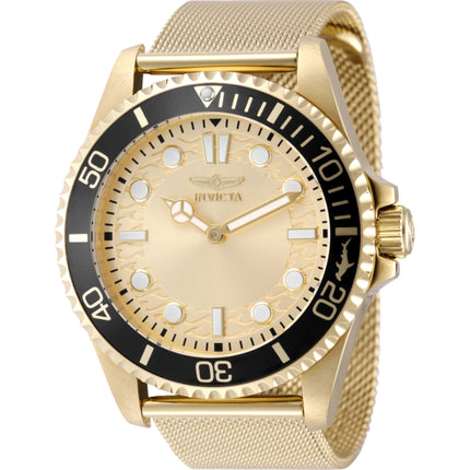 Invicta Men's Watch - Pro Diver Quartz Gold Brass Dial Yellow Gold Bracelet | 49690 ,