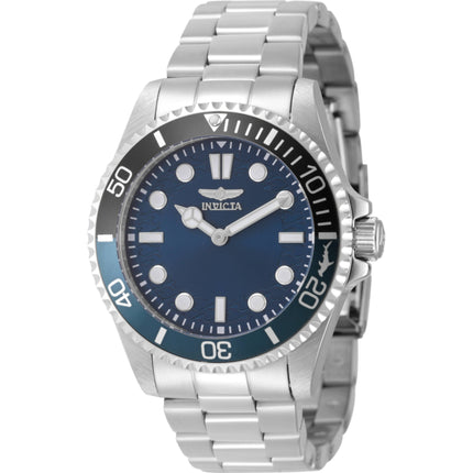 Invicta Men's Watch - Pro Diver Quartz Blue Brass Dial Silver Steel Bracelet | 49704 ,