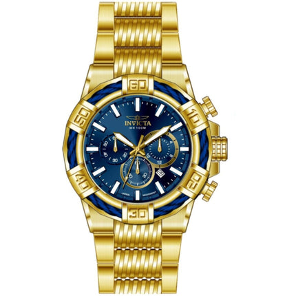 Invicta Men's Watch - Bolt Chronograph Quartz Blue Dial Yellow Gold Bracelet | 49904 ,