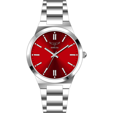Invicta Women's Watch - Celestial Quartz Red Dial Silver Alloy Bracelet | 69056 ,