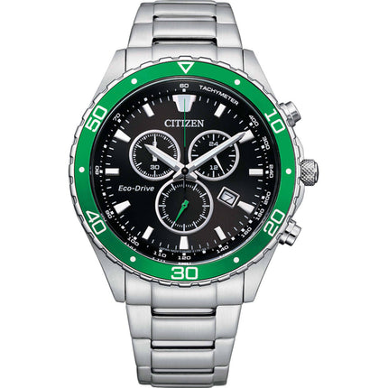 Citizen Men's Watch - Weekender Eco-Drive Chrono Green Rotating Bezel | AT2386-55E ,
