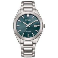 Citizen Men's Watch - Eco-Drive Green Dial Stainless Steel Bracelet | BM7620-83X ,
