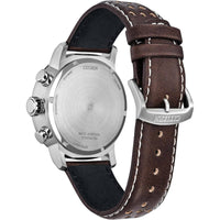 Citizen Men's Watch - Brycen Chronograph Green Dial Brown Leather Strap | CA0851-05X ,