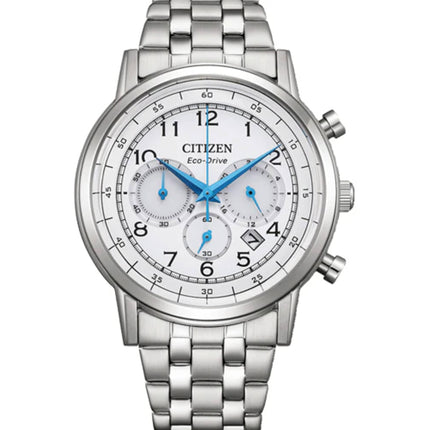 Citizen Men's Watch - Eco-Drive Chronograph White Dial Steel Bracelet | CA4630-53A ,