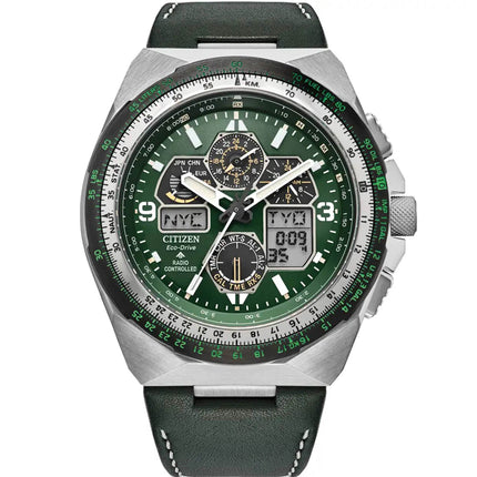 Citizen Men's Watch - Promaster Skyhawk A.T Chrono Green Strap Ana-Digi | JY8147-01X ,