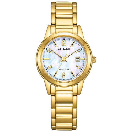 Citizen Women's Watch - Eco-Drive White Mop Dial Silver Steel Bracelet | FE1242-78D ,