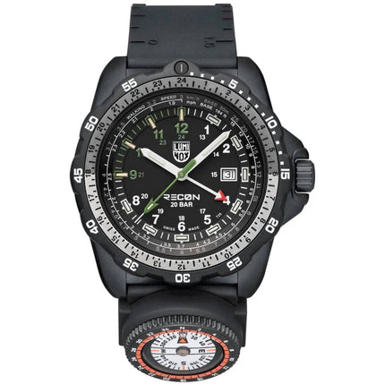 Luminox Men's Watch - Recon Nav Spec Rotating Bezel Black Rubber Strap Gmt | 8837.2 ,
