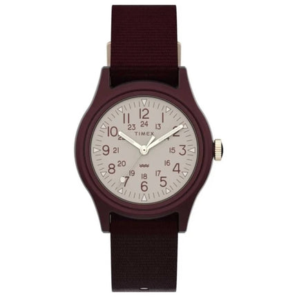 Timex Women's Watch - Waterbury Antique White Dial Brown Fabric Strap | TW2T76900VQ ,