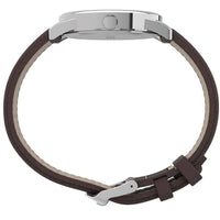 Timex Men's Watch - Easy Reader Silver Tone Case Brown Leather Strap | TW2U716009J ,