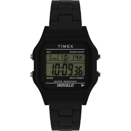 Timex Men's Watch - T80 Chronograph Digital Dial Black Resin Bracelet | TW2V200009J ,
