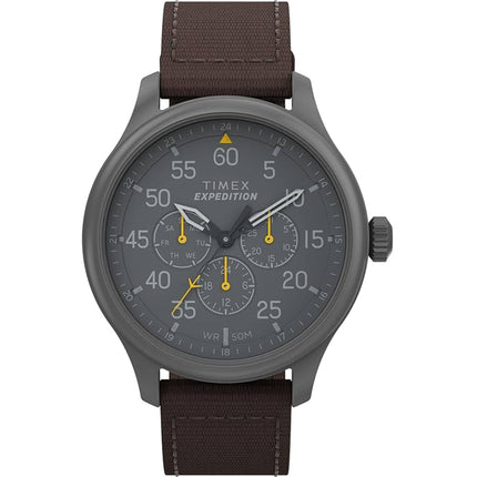 Timex Men's Watch - Expedition Field Gunmetal Case Brown Fabric Strap | TW4B309009J ,