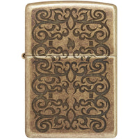 Zippo Windproof Lighter - Tattoo Theme Design Antique Brass Metal | 48484 ,