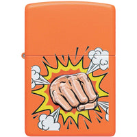 Zippo Windproof Lighter - Power Fist Design Orange Matte Metal | 48868 ,