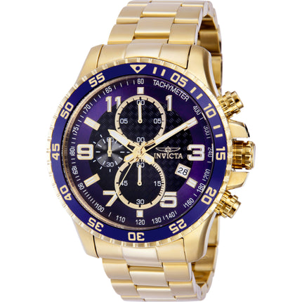 Invicta Men's Watch - Specialty Chronograph Blue Dial Yellow Gold Bracelet | 37145 ,