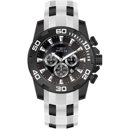 Invicta Men's Watch - Pro Diver Scuba Black Steel and White Silicone Strap | 44549 ,