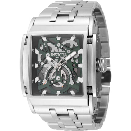 Invicta Men's Watch - Speedway Green, Black and Silver Dial Steel Bracelet | 47718 ,