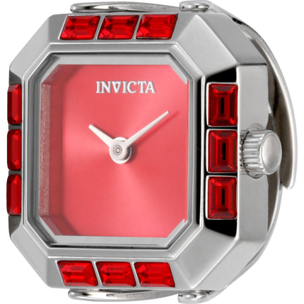 Invicta Women's Mini Ring Watch - Angel Red Dial Stainless Steel Bracelet | 49582 ,