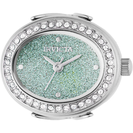 Invicta Women's Mini Ring Watch - Angel Green Glitter Dial Steel Bracelet | 49597 ,