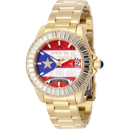 Invicta Women's Watch - Pro Diver Puerto Rico Edition Yellow Gold Bracelet | 49615 ,